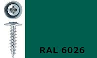 Саморез-клоп острый 4,2х32 окрашенный, RAL 6026 (опаловый зеленый)
